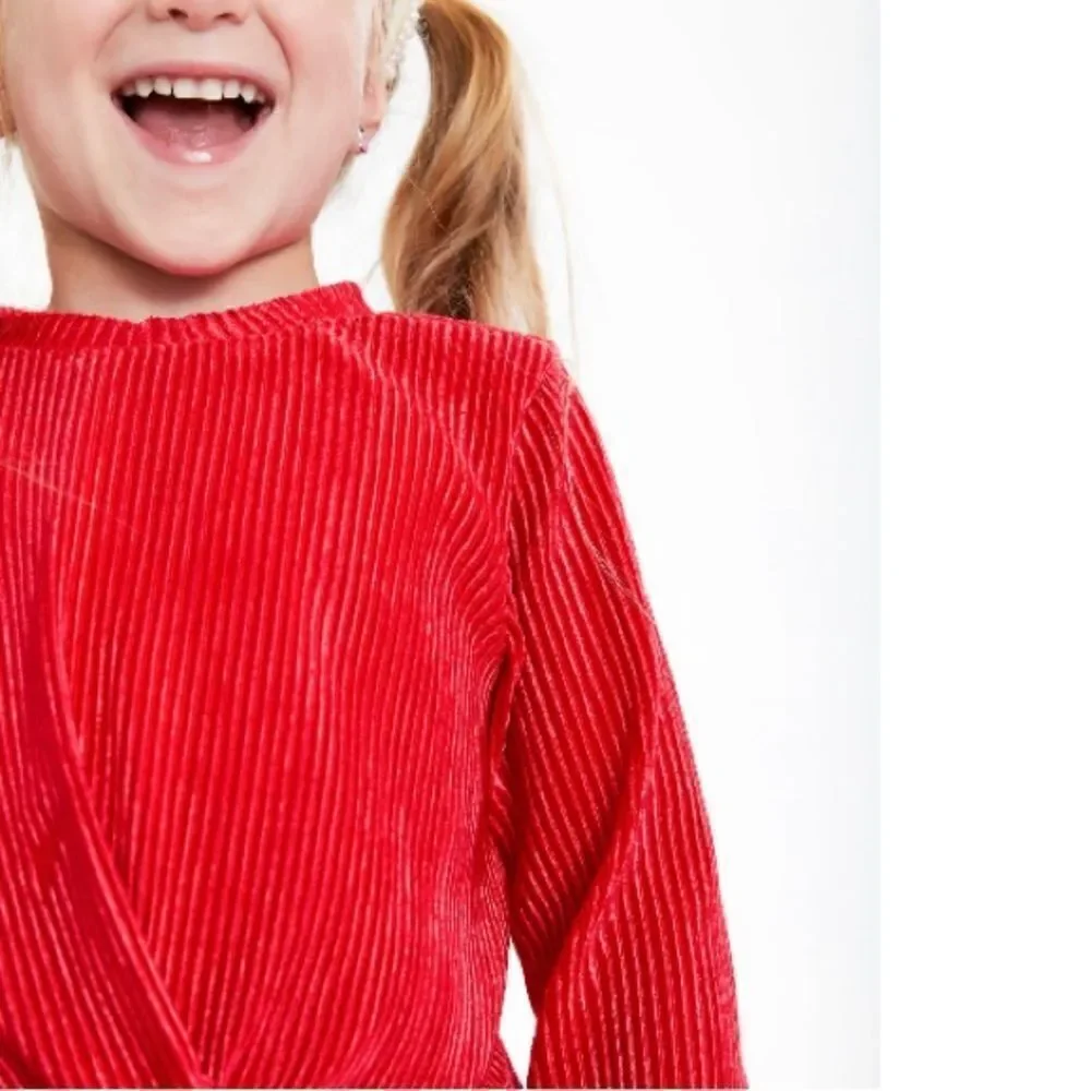 Toddler Girls Plush Ribbed Velour Top & Bottom 2-Piece Set Size 3T
